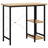 Cumpara ieftin Birou de calculator negru/stejar deschis 80x40x72 cm MDF/metal