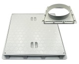Capac cu Rama din Polipropilena Gri si Manson Rotund Pentru Teava Diametru 300 Cm