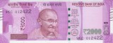 Bancnota India 2.000 Rupii 2016 - PNew UNC ( mai rara - retrasa - vezi descriere )