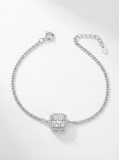 Cumpara ieftin Bratara din Argint 925 cu Zirconiu Princess-Cut in Halou Stralucitor