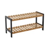 Cumpara ieftin Pantofar bambus natur mdf negru Kontre 70x26x33.5 cm