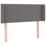 Cumpara ieftin Tablie de pat cu aripioare gri 103x16x78/88 cm piele ecologica
