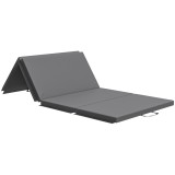 HOMCOM Saltea de gimnastică yoga pilates fitness pliabilă &icirc;n 4 cu m&acirc;nere acoperire sintetică 180 x 80 x 5 cm gri | Aosom Romania
