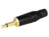Conector Jack 3.5mm Tată Mono Amphenol KM2PB-AU, Montare Cablu, Contacte Aurite, Aluminiu Negru, 2 Piste