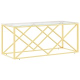 Cumpara ieftin Masa de cafea, 110x45x45 cm, otel inoxidabil si sticla