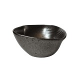 Vas termorezistent tip bol asimetirc, 15&times;6 cm, Gri metalizat