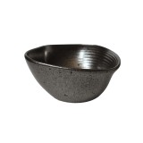 Vas termorezistent tip bol asimetirc, 15&times;6 cm, Gri metalizat