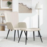 vidaXL Scaun de relaxare cu taburet, alb crem, catifea 327697