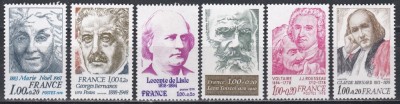 Franta 1978 - Aniversari - Personalitati, 6 Serii, MNH foto