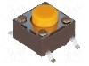 Microintrerupator, 6.2x6.2mm, OFF-(ON), SPST-NO, DIPTRONICS - DTSM-62S-V-B