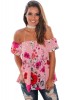 X47-2895 Top roz vaporos cu imprimeu floral, M, M/L, S/M