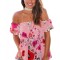 X47-2895 Top roz vaporos cu imprimeu floral