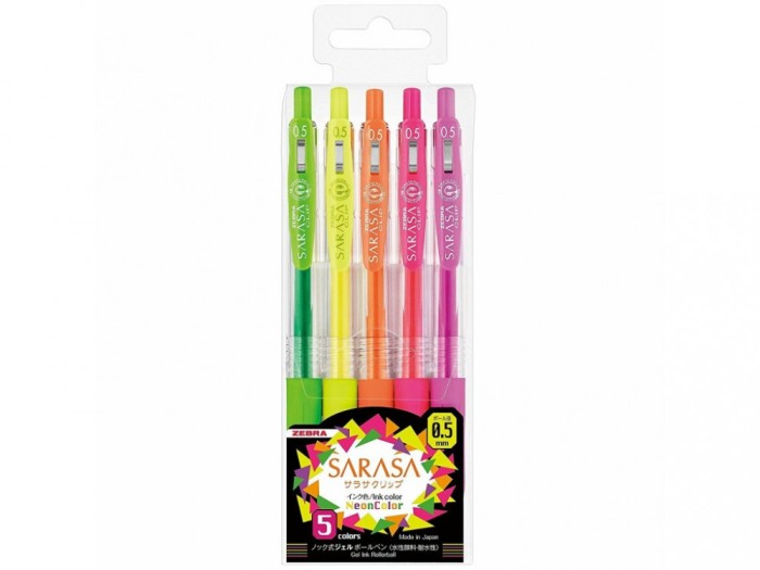 Pix cu gel Neon Zebra 5 culori/set