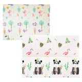 Covoras pentru copii, flippy, cu 2 fete, model caprioare/panda, din xpe+pe, impermeabil, antiderapant, protectie termica, +3 luni, pliabil, 150 x 200