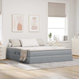 Cumpara ieftin Pat cu saltea si spatiu de depozitare Gri deschis 180 x 200 cm