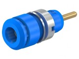 Soclu banană 2mm 10A aurit albastru