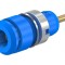 Soclu banană 2mm 10A aurit albastru