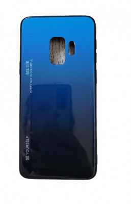 Husa degrade cu spatele din sticla securizata Samsung S9 , Albastru foto