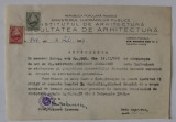 ADEVERINTA ELIBERATA DE FACULTATEA DE ARHITECTURA , 1949