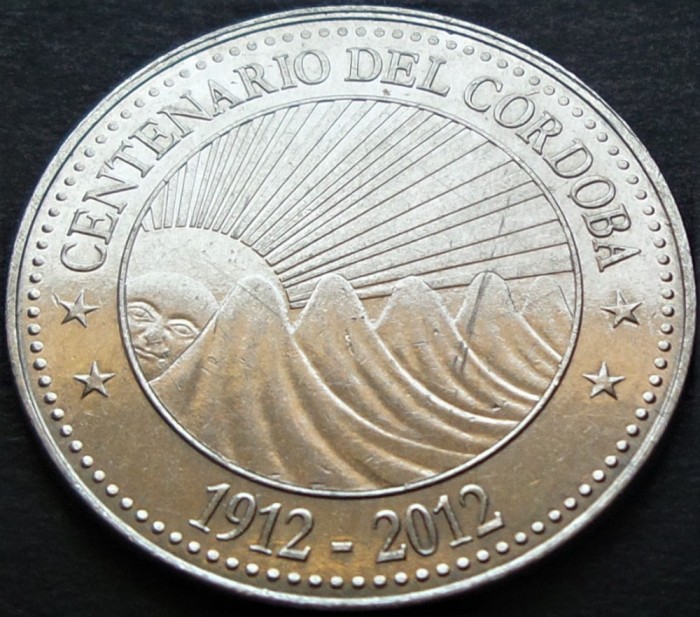 Moneda exotica 5 CORDOBAS - NICARAGUA, anul 2012 *cod 5052 - comemorativa