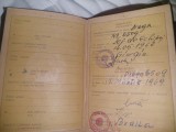 Mapa,etui vechi cu CARNET DE MARINAR Sef de echipaj.Carnete de membru Navigator Sindicatul Piscicol.Legitimatie de serviciu