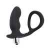 Vibrator anal Rosy Ass Gasm silicon negru 12.5 cm 3 cm cu inel penis si glont vibrator