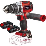Einhell TP-CD 18/60 Li-i BL PXC + Twinpack CB - Masina de gaurit si insurubat cu percutie 60 Nm + Set 2 acumulatori Li-Ion 18 V 2.5 Ah