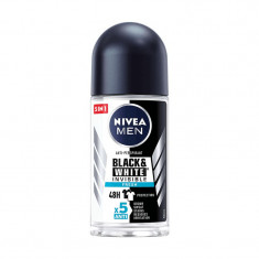 Deodorant roll-on pentru barbati Black & White Invisible Fresh, 50 ml, Nivea