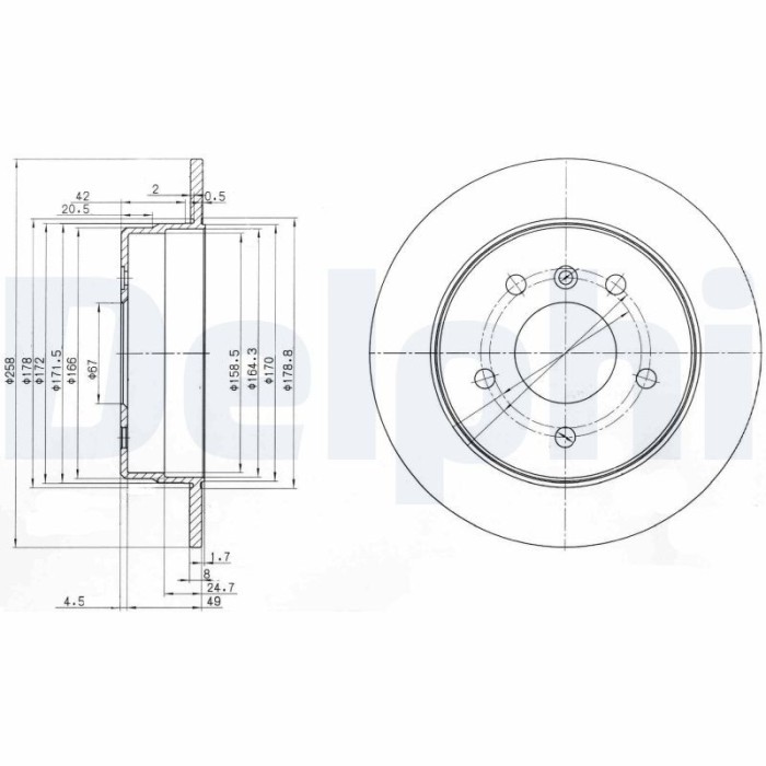 DELPHI BG3710 Disc frana