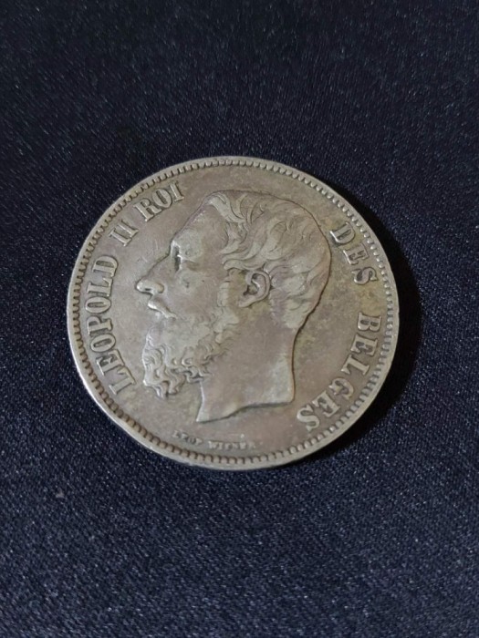 Belgia 1870 - 5 franci - monedă de argint #2