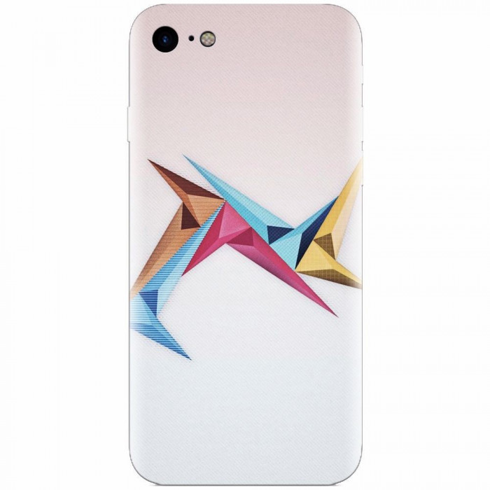 Husa silicon pentru Apple Iphone 6 Plus, Abstract Minimalistic Colors Triangles