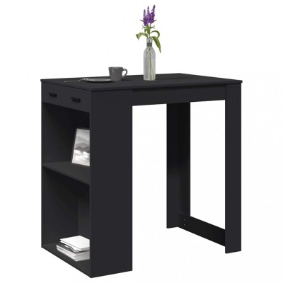 vidaXL Masă de bar, negru, 102x70x103,5 cm, lemn prelucrat foto
