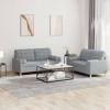 VidaXL Set de canapele cu perne, 2 piese, gri deschis, material textil 3201290