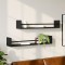 vidaXL Rafturi de perete cu bare, 2 buc, negru, 80x16x14 cm
