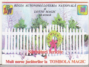 bnk cld Calendar de buzunar 1993 - Loteria Nationala - Tombola Magic foto
