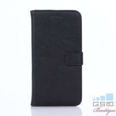 Husa Flip Cu Stand Asus Zenfone Go ZB500KL Retro Style Neagra foto