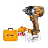 Filetanta cu impact INGCO CIWLI2085E, 20V, Brushless, 1/2&rdquo;, 850Nm, desfacere 1000Nm, 3 trepte viteza, LED, 2 acumulatori 4Ah, incarcator, tubulare si