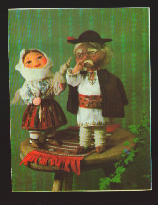CPIB 19492 FELICITARE DE ANUL NOU - PAPUSI: NEPOATA CU BUNICUL, COSTUME POPULARE