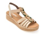 Sandale RIEKER bej, V4550, din piele ecologica