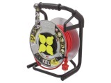 Prelungitor alimentare KEL 3x1,5mm2 4 Prize 25m 16A Guma Roșie