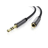 Cablu Audio Ugreen AV118, Jack 3.5mm (M-F), 1m, Negru, Conectori Auriti, Stereo