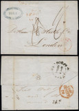 Netherlands 1848 Postal History Rare Stampless Cover Tiel to London DB.203
