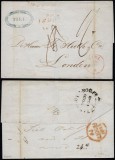 Netherlands 1848 Postal History Rare Stampless Cover Tiel to London DB.203