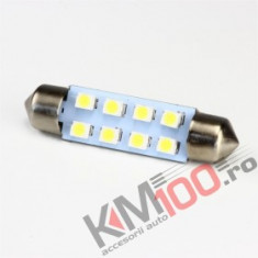 Bec LED SOFIT 42MM 8 SMD 3528 12V ALBA COD: PT97 foto