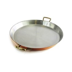 Tigaie Cupru, Manere din Bronz, &Oslash;28cm - Paella, Pizza, Clatite, Omleta