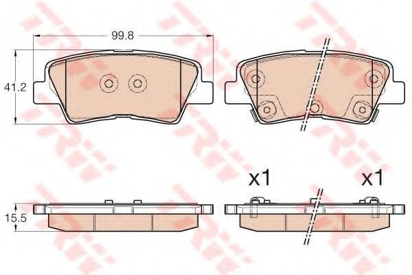 Set placute frana,frana disc HYUNDAI i30 Cupe (2013 - 2016) TRW GDB3537
