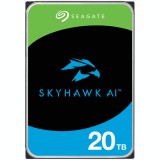 HDD Video Surveillance SEAGATE SkyHawk AI 20TB CMR (3.5&quot;, 256MB, SATA 6Gbps, RV Sensors, Rescue Data Recovery Services 3 ani, 550TB/year, Health Manag