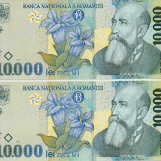 Romania, 1x10000 lei 1999, UNC_Isarescu_serie mica 0006B...