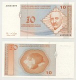 BOSNIA HERTEGOVINA █ bancnota █ 10 Konvertibilnih Marka █ 1998 █ P-64 █ SRB █ UNC █ necirculata