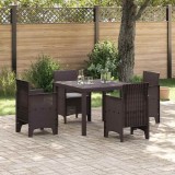 VidaXL Set de masă pentru grădină 5 pcs Maro Ratan Polt